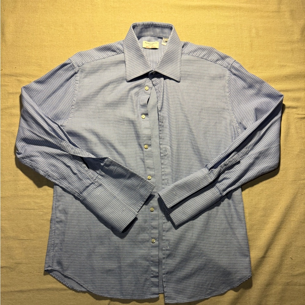 Men's Blue Checkered Shirt poggianti shirt Sz Large